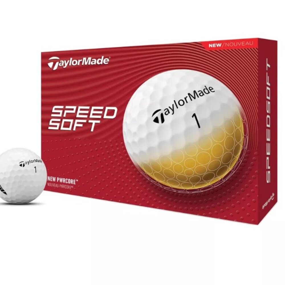 Three NEW TaylorMade Speed Soft White Rubber Core Inomer Shell Golf Balls - 36 B